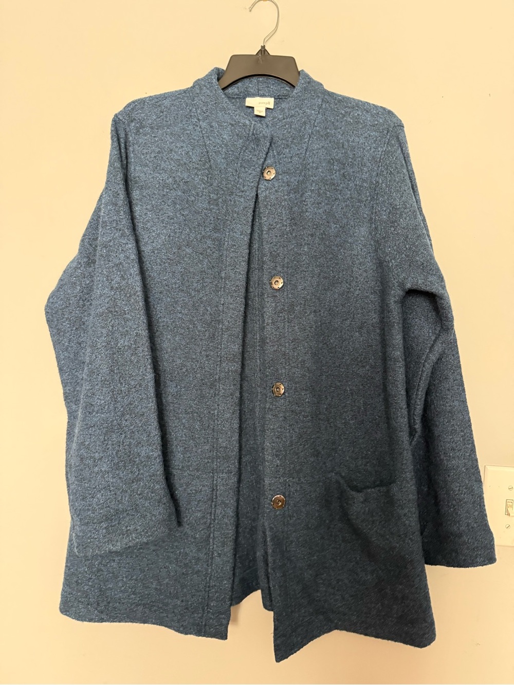 Pure Jill Women's M Wool Blend Blue  Coat Button Snaps